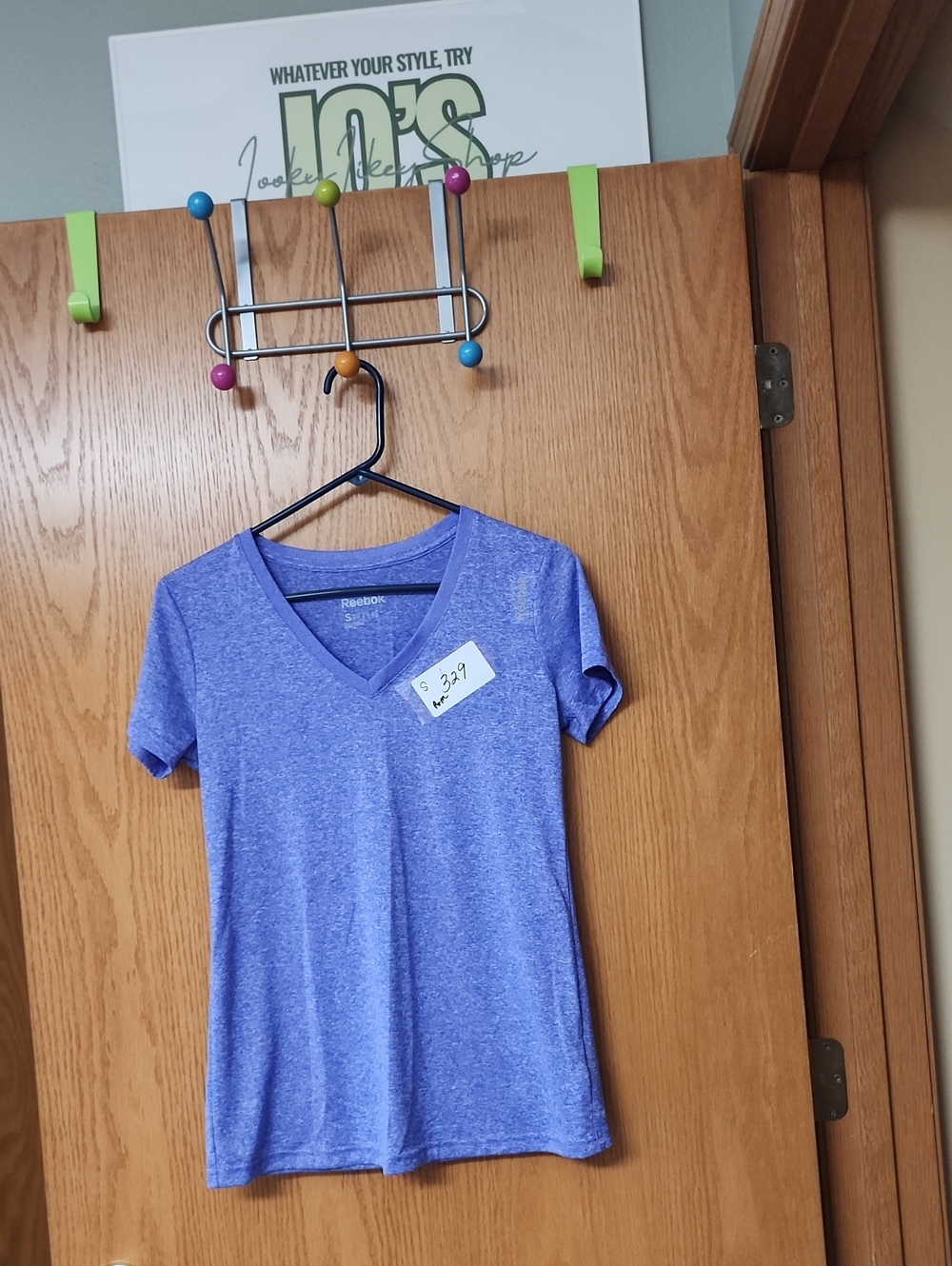 Reebok Purple Heather V-Neck Tee womens S number 329